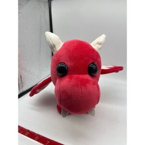 Adopt Me Plush Red White Dragon Bat Wings Horns Gaming Toy 8 Inch